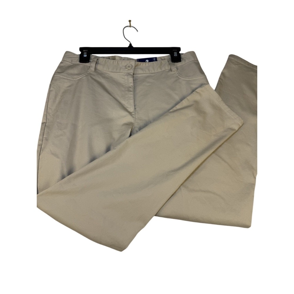 NWT IZOD Women's Khaki Stretch Pants Size 10 Straight Leg Easy Care